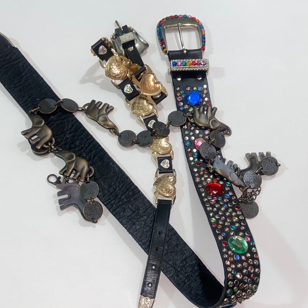 Black And Gold Embellished Belt Set